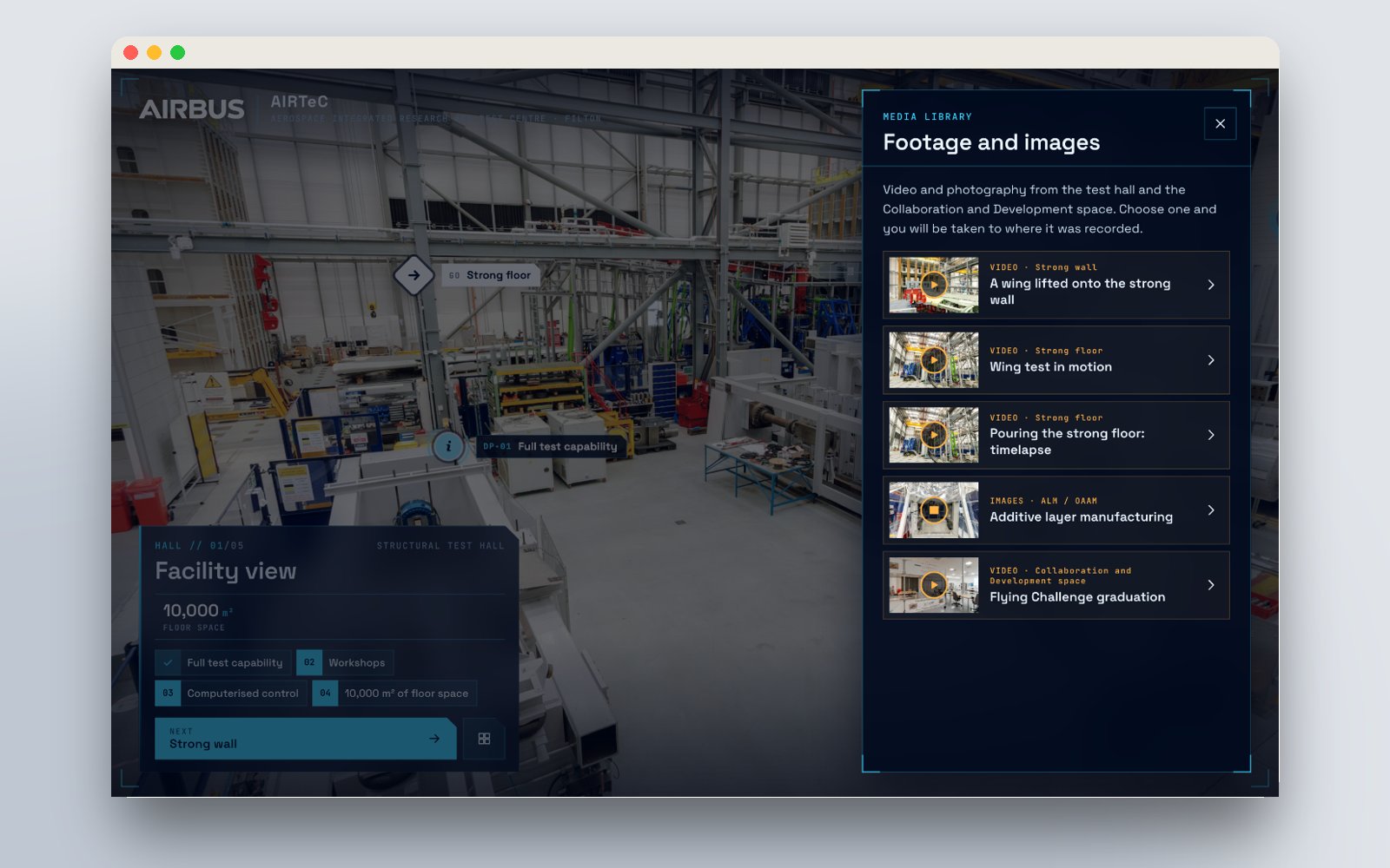 Media library listing five videos and image sets
