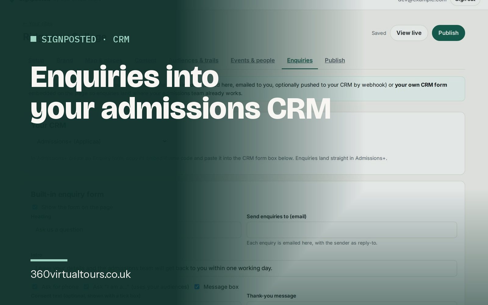Connecting Your Visitor Map to Your Admissions CRM: iSAMS, Admissions+, OpenApply, HubSpot and the Rest