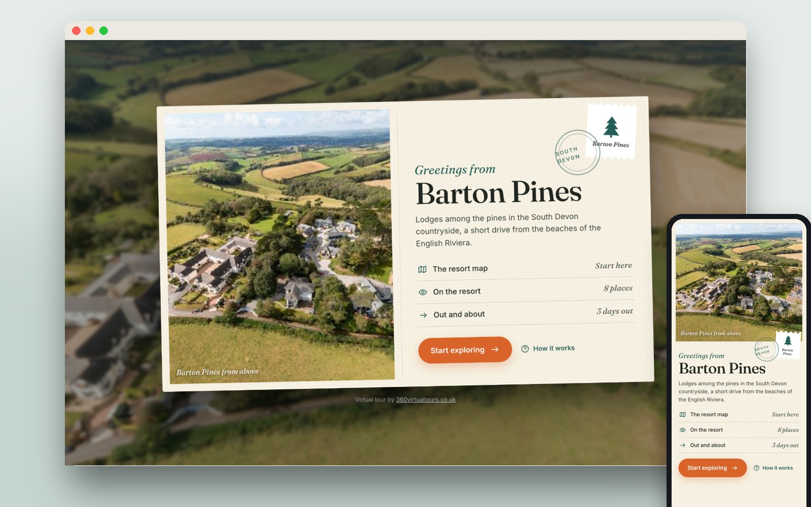 Barton Pines virtual tour interface