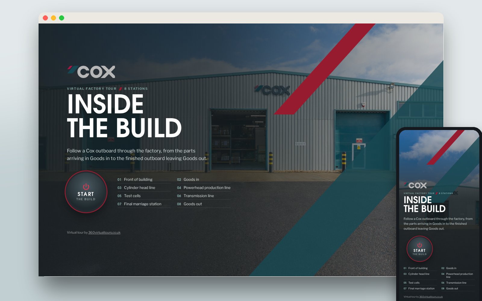 Cox Marine: the tour's opening screen