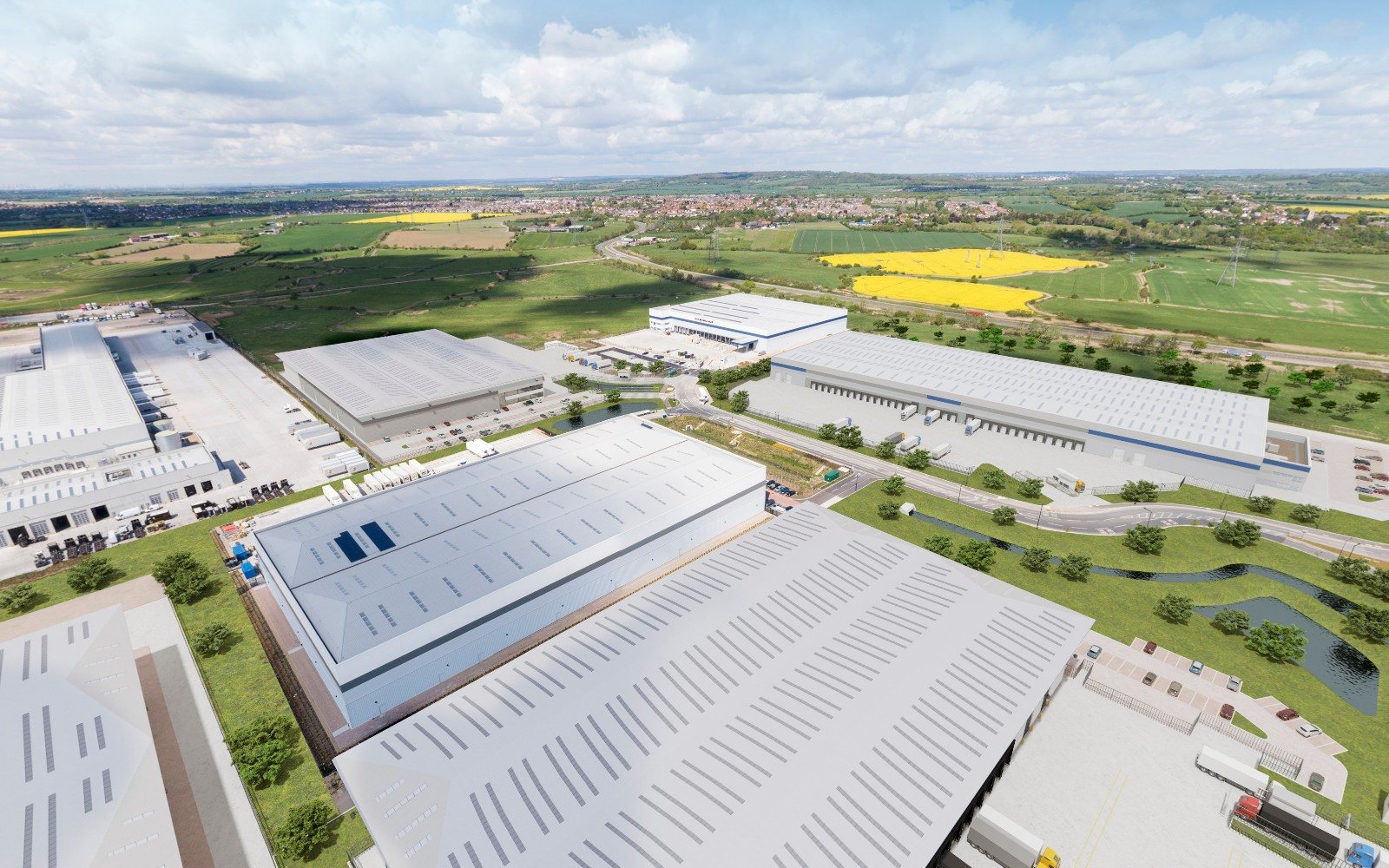 CGI aerial 360 of build-to-suit plots at London Gateway
