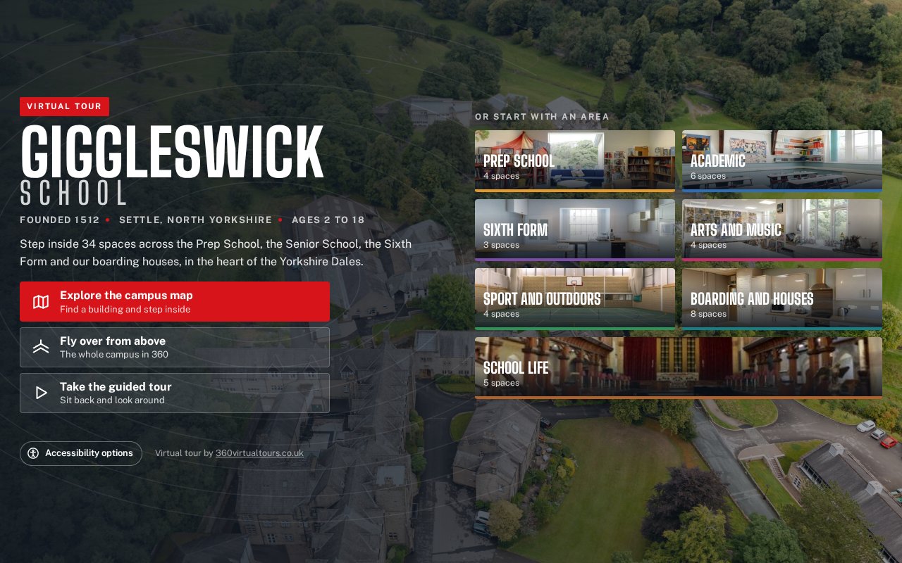 Giggleswick School virtual tour interface