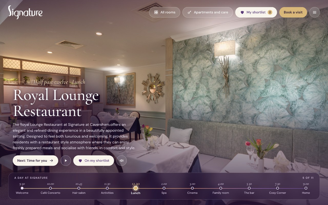 Signature at Caversham virtual tour interface