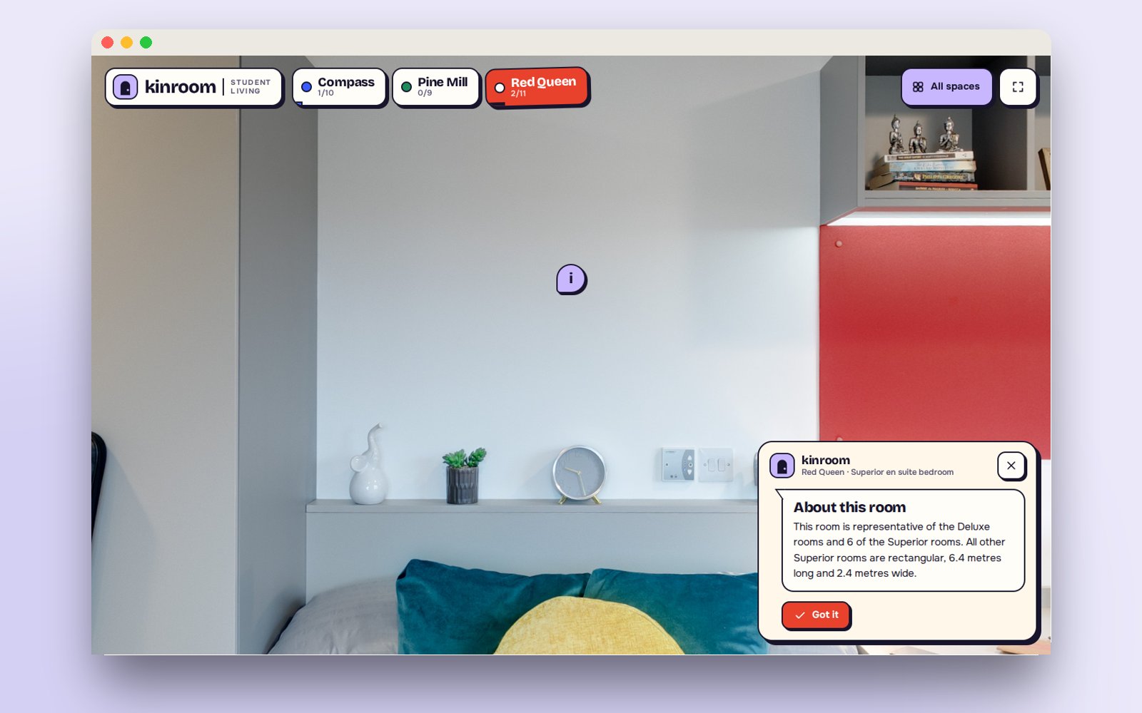A note about room sizes in the Superior en suite bedroom