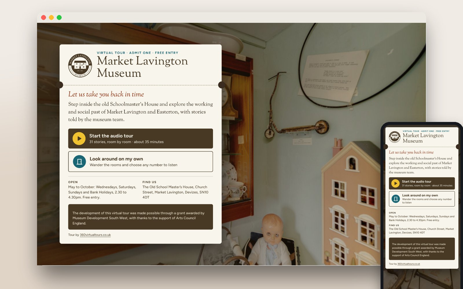Market Lavington Museum virtual tour interface