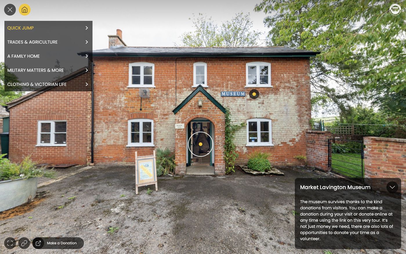 The start of the virtual tour