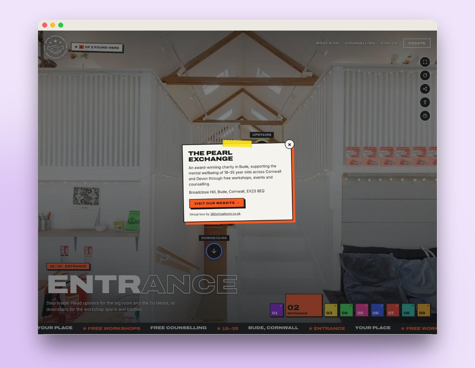 About card for The Pearl Exchange inside the virtual tour