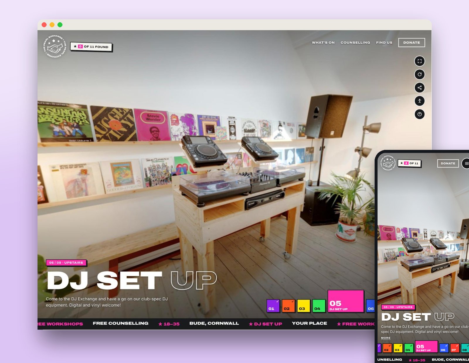 The DJ Set Up scene in The Pearl Exchange virtual tour