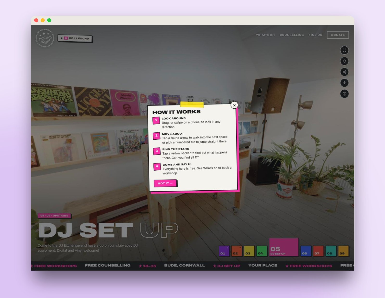 How it works guide in The Pearl Exchange virtual tour