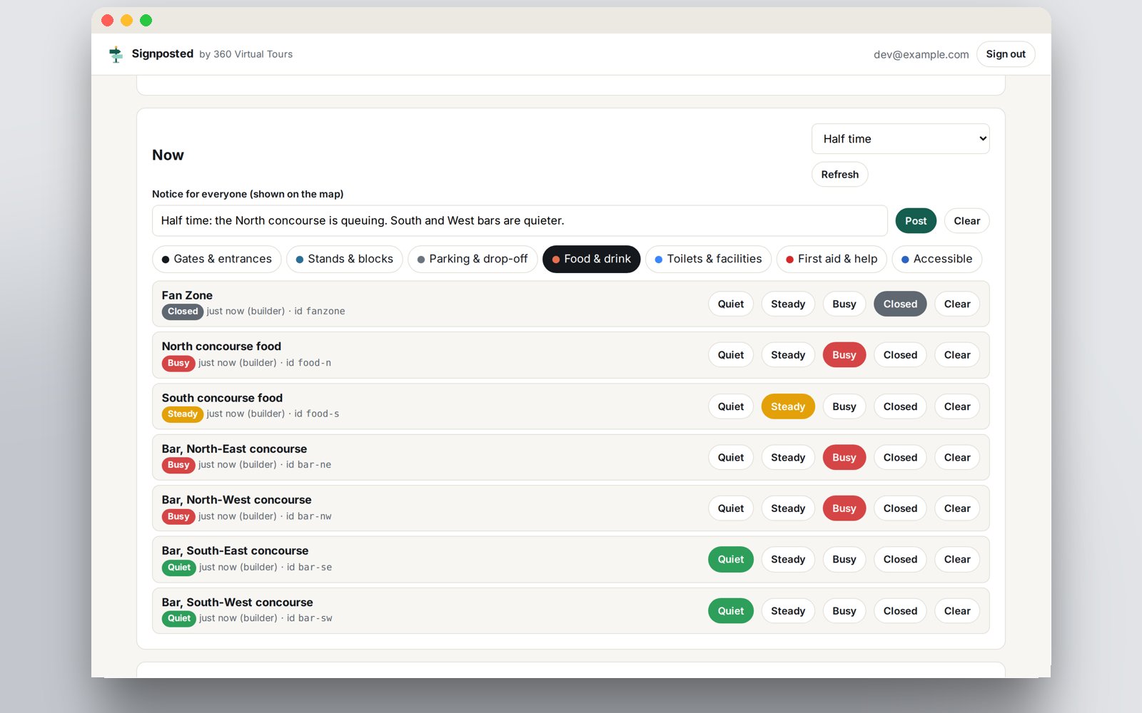 One screen for the whole ground, and an API for the data you already have