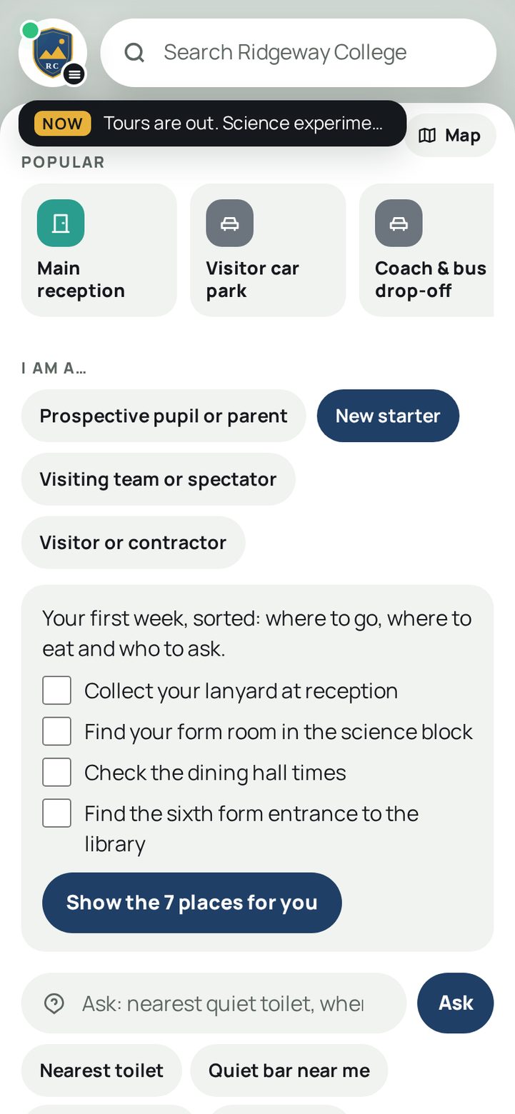 Signposted on a phone