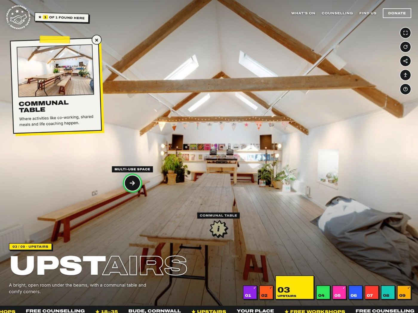 The pearl exchange bespoke virtual tour interface